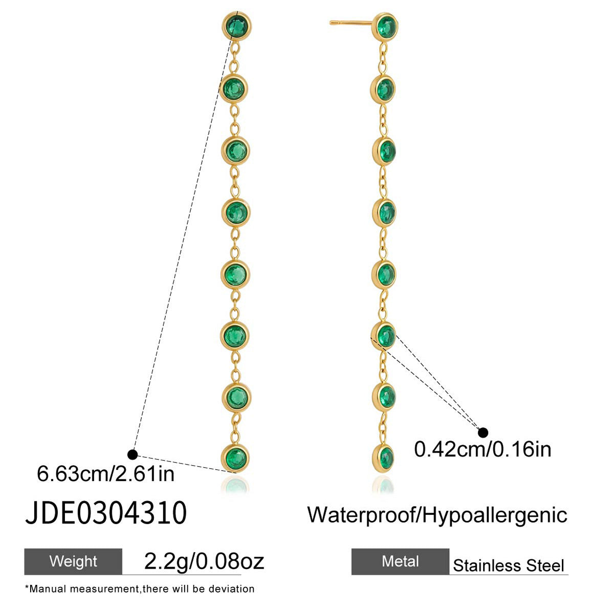 Color Zircon Tassel Earrings Collection