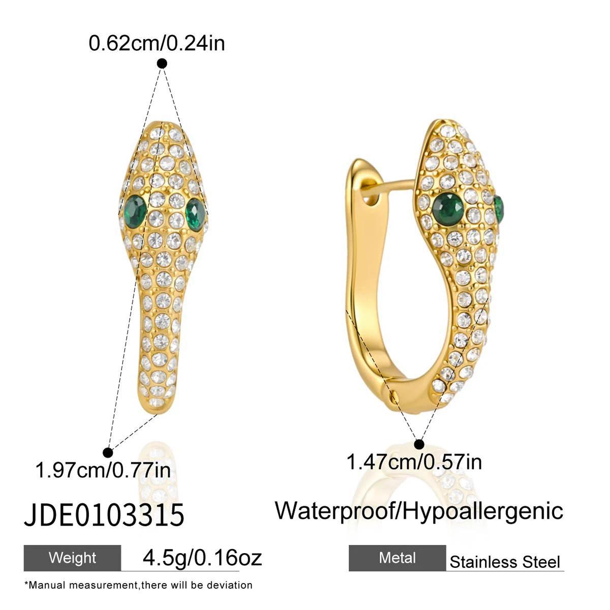 Snake Zircon Huggie Earrings Collection
