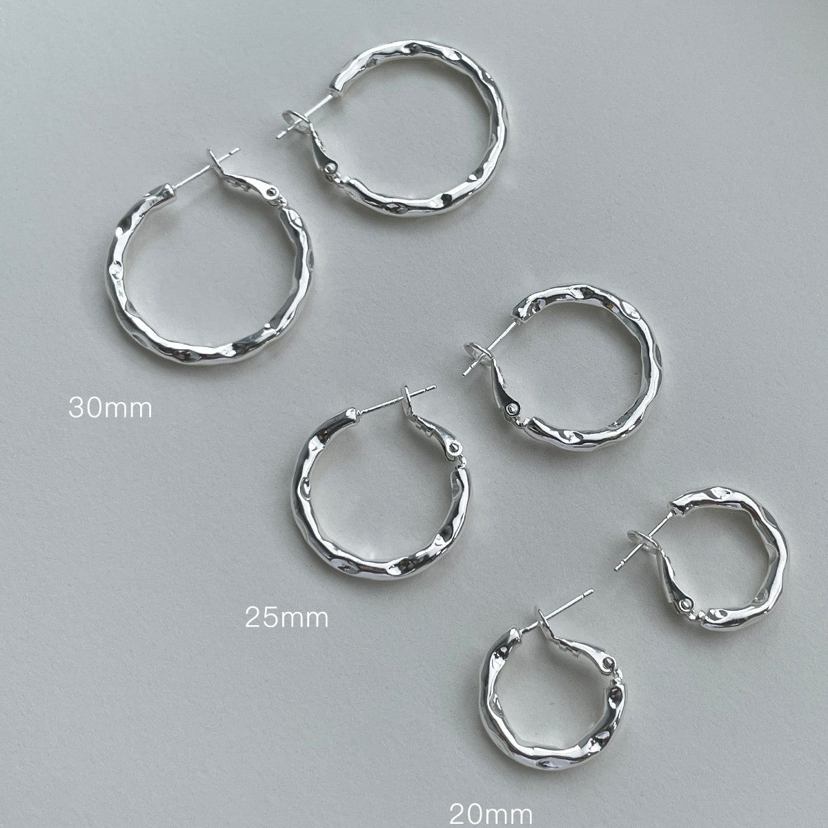 925 Silver Needle Minimalist Plain Hoop Irregular Earrings Light Luxury High-End Niche Earrings Exquisite Versatile Everyday Earrings