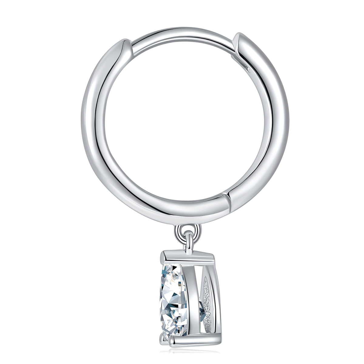 S925 Sterling Silver 4x6mm Pear Cut Moissanite Hoop Earrings Platinum Plated Dangle Huggie Earrings With GRA Certificate Elegant Jewelry Gift Box Set For Women