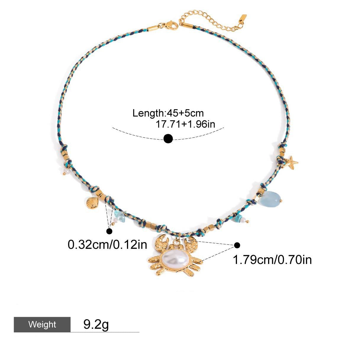 18K gold ocean element with pearl design exquisite and noble necklace