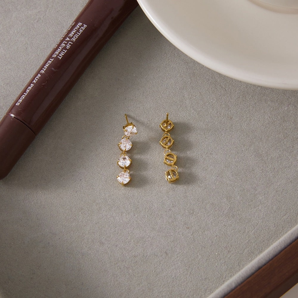 Zircon Tassel Earrings