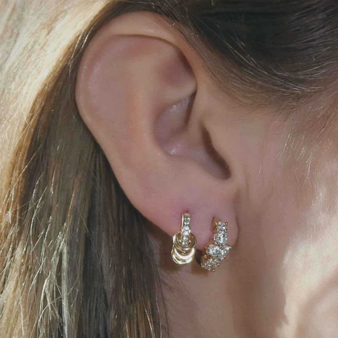 Triple Circle Drop Earrings