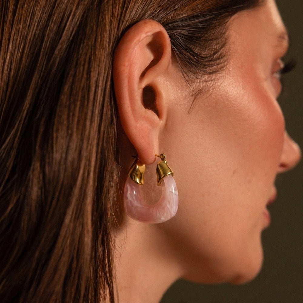 Color Resin Hoop Earrings Collection