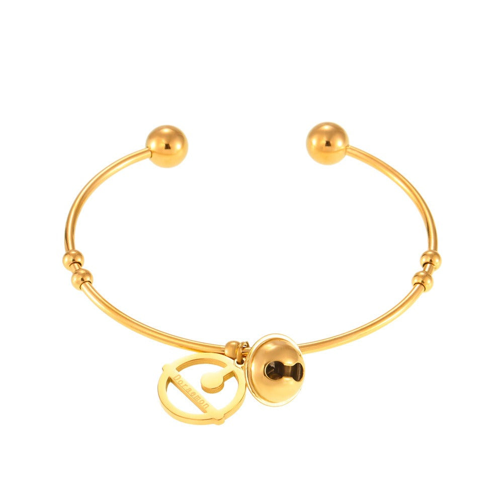 18K gold bell pendant unique design bracelet