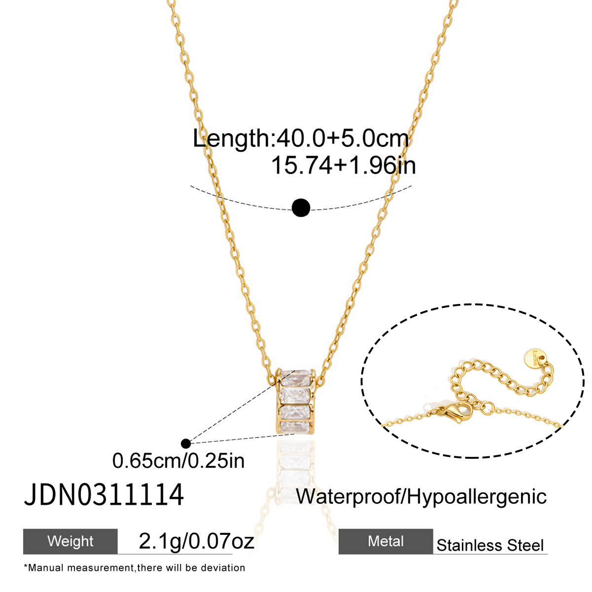 Geometric Zircon Pendant Necklace Collection