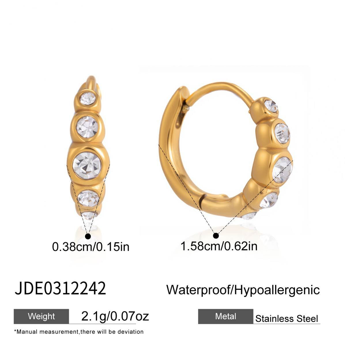 Zircon Huggie Earrings Collection