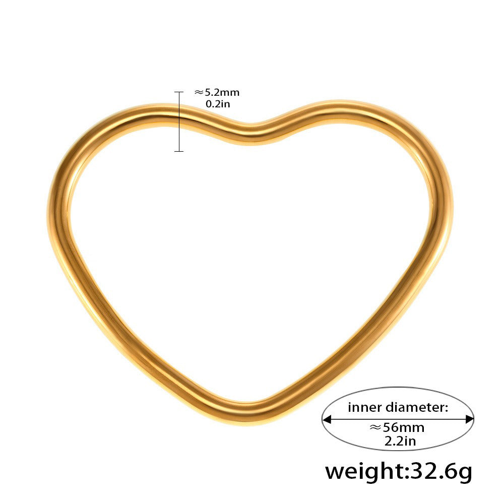 18K gold heart-shaped design simple unique bracelet
