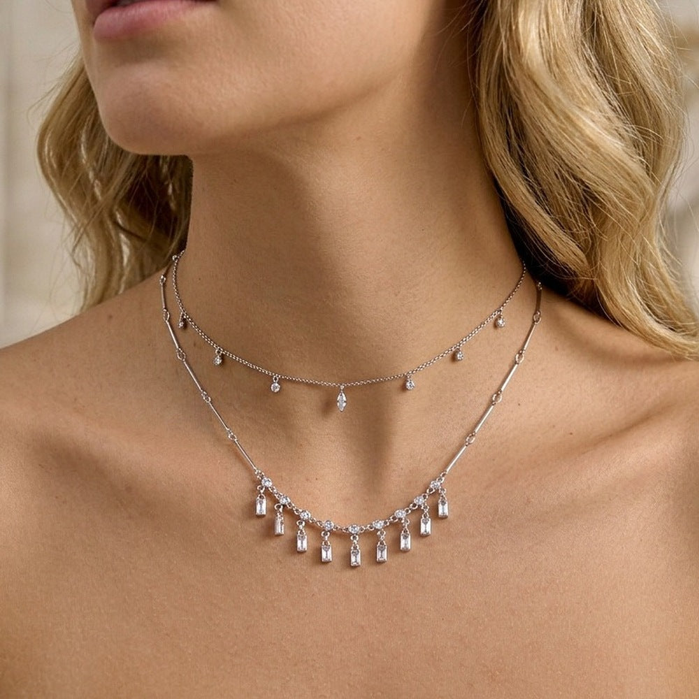Zircon Tassel Necklace