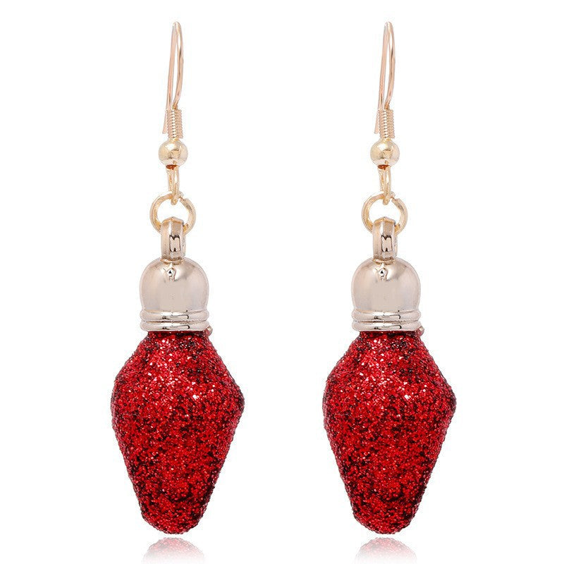 European And American Cross-border Fashion Christmas Earrings Cute Cartoon Christmas Tree Bells Bulbs Snowflake Alloy Earrings