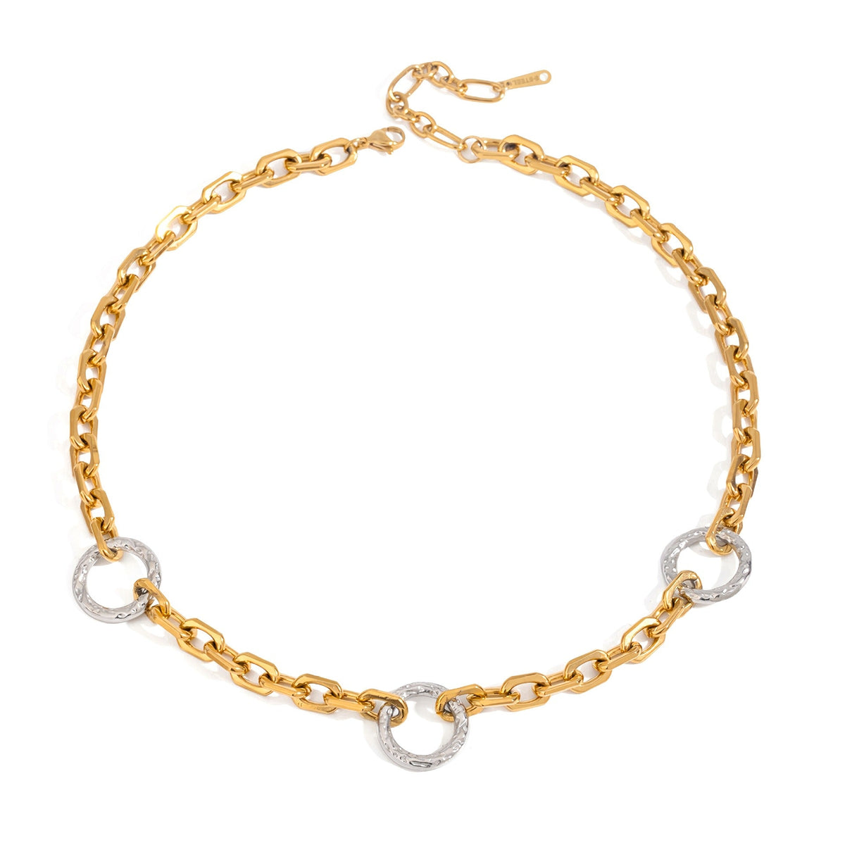 18K gold chain with ring design simple personality necklace