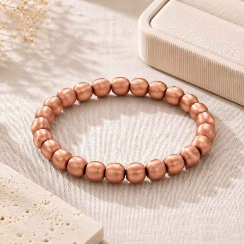 Red Copper Bead Bracelet For Men And Women