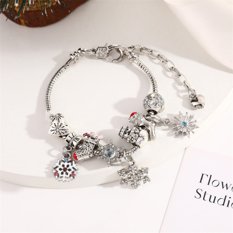 Cross-Border Christmas Gift Crystal Beaded Bracelet Pan's Girls' Jewelry Halloween DIY Kidsren's Snake Bone Bracelet