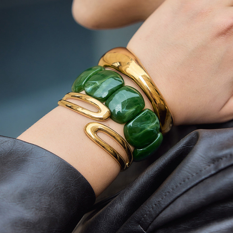 Marbled Resin Bangle Collection