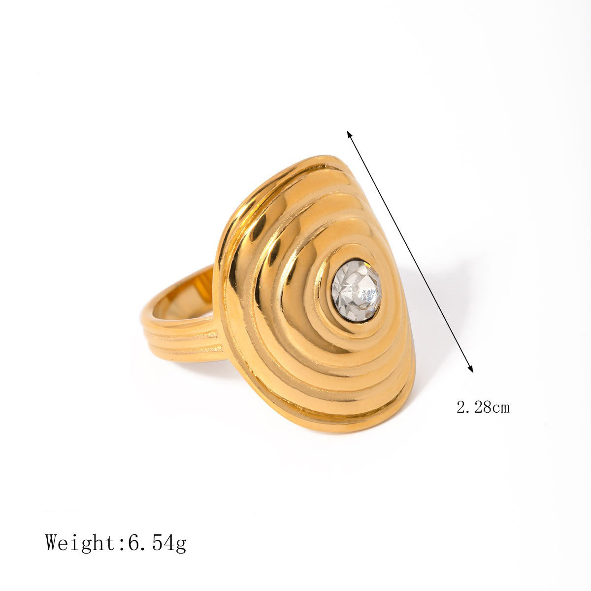 18K gold round with texture design simple and elegant necklace earrings ring set