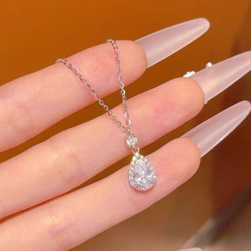S925 Sterling Silver Pearl Necklace For Women, Niche Design, Light Luxury, Stylish And Versatile, High-End Clavicle Chain Accessory, Trendy