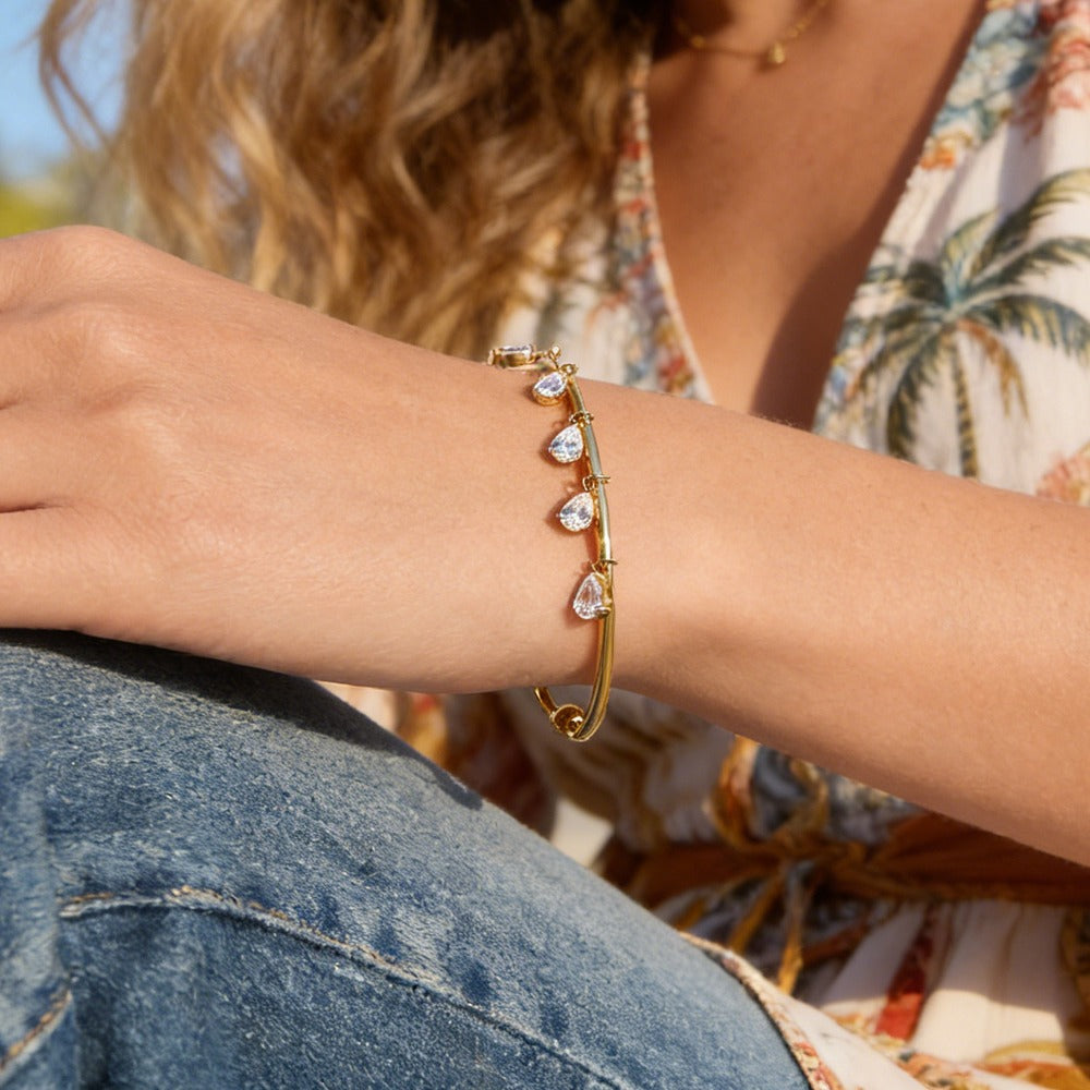 Teardrop Zircon Tassel Bracelet