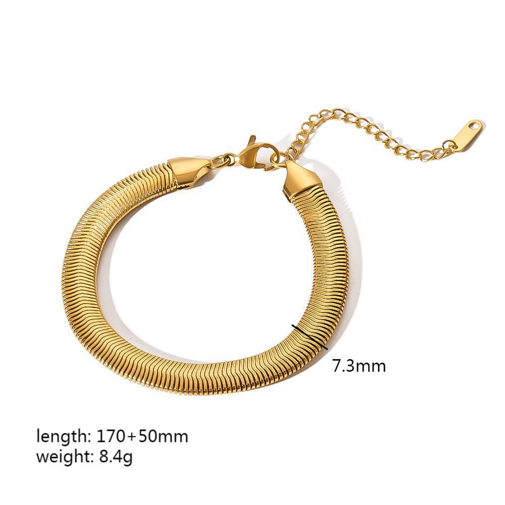 18k Gold Plated 304 Stainless Steel Bracelet Diy Jewelry Accessories Chain Accessories Cuban Chain Twist Chain Bracelet Wholesale
