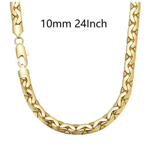 Mens Titanium Steel Hip-Hop Polished Gold Snake Chain