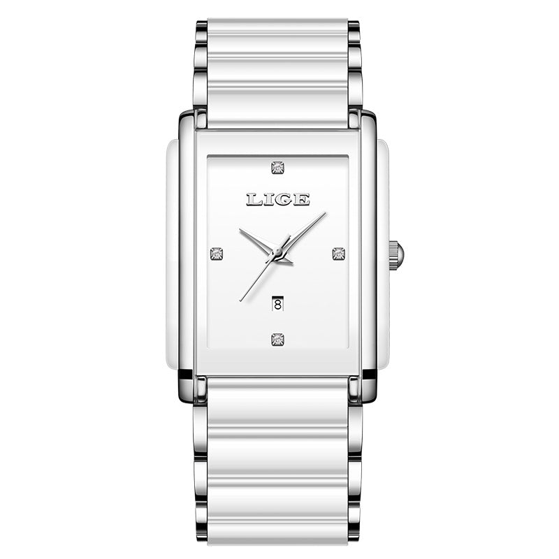 Fashion Ceramic Stainless Steel Couple Watches Quartz Watch