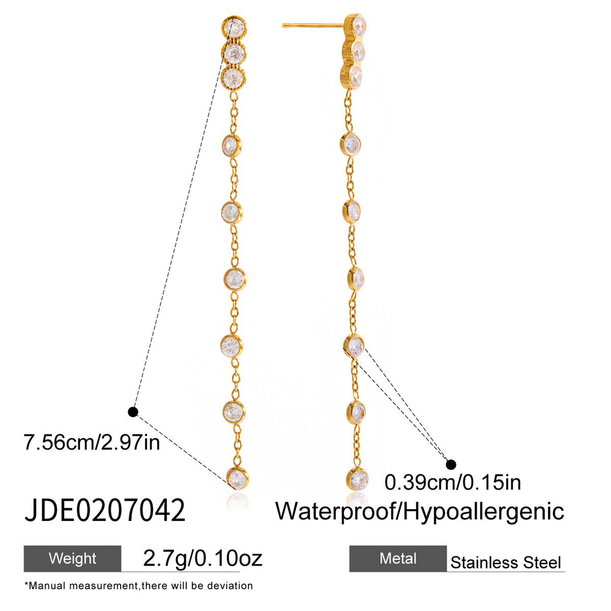 Color Zircon Tassel Earrings Collection