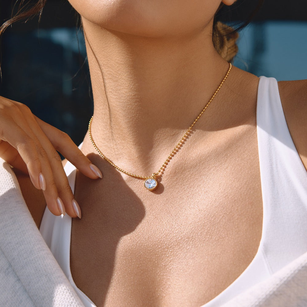Pearl Zircon Chain Necklace Collection