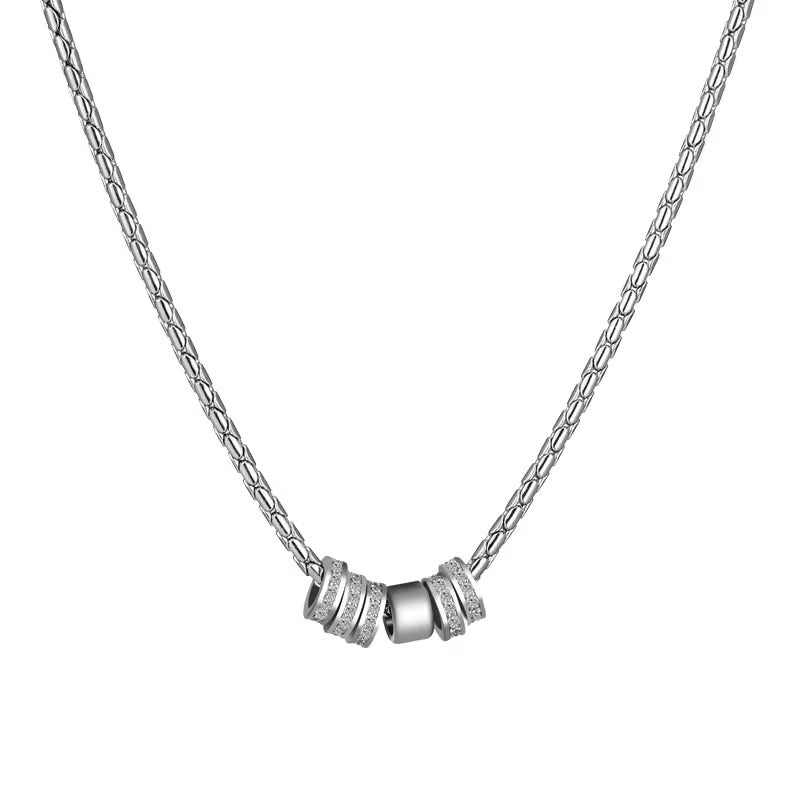 Flash Diamond Ring Clavicle Chain Men's Trendy Brand Fashion Small Man Waist Stainless Steel Necklace For Men And Women Couple's Trendy All-match