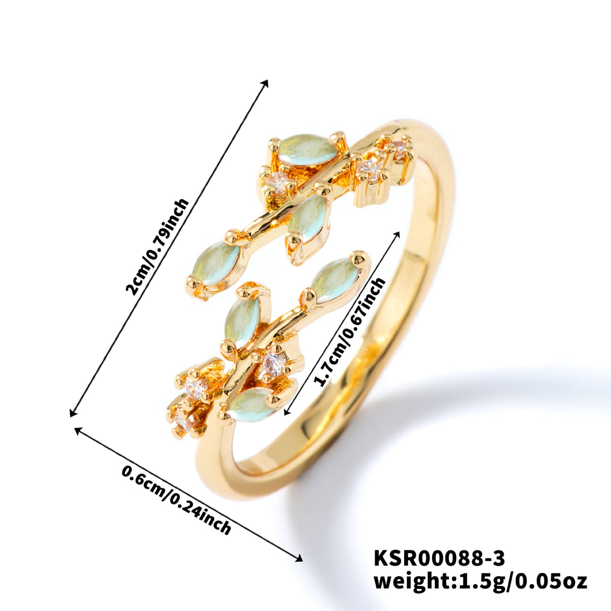 Womens Personality Leaf Ring
