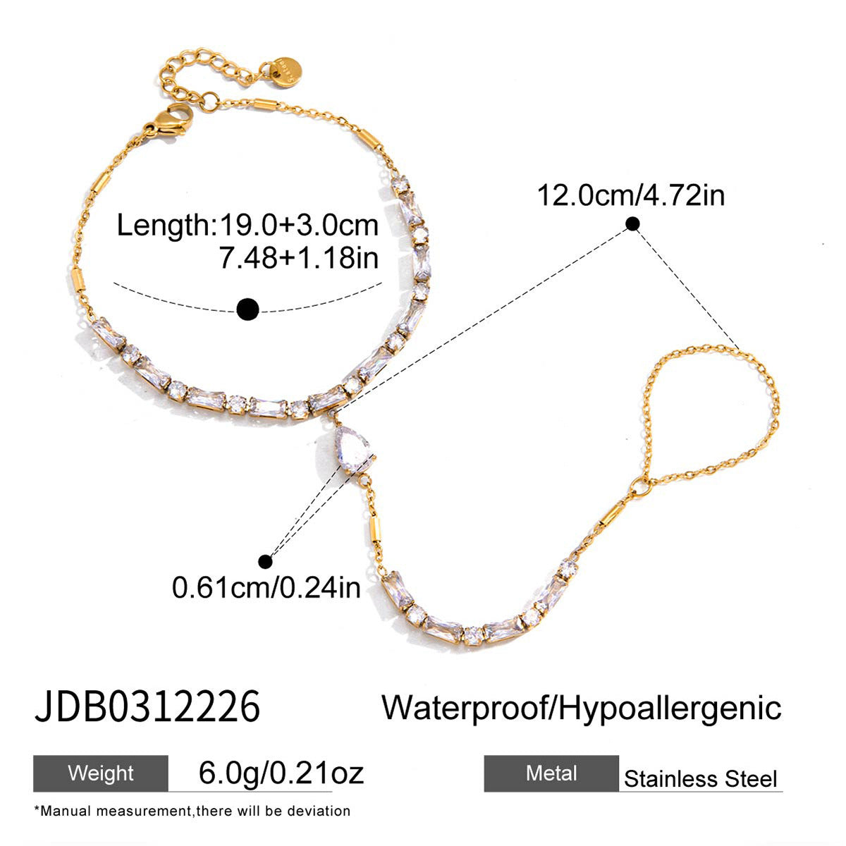 Zircon Finger Chain Bracelet Collection