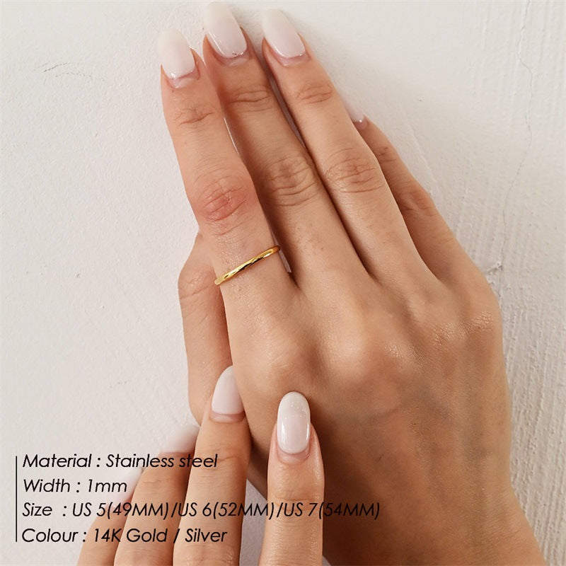 Fashion Simple Glossy Stainless Steel Ring