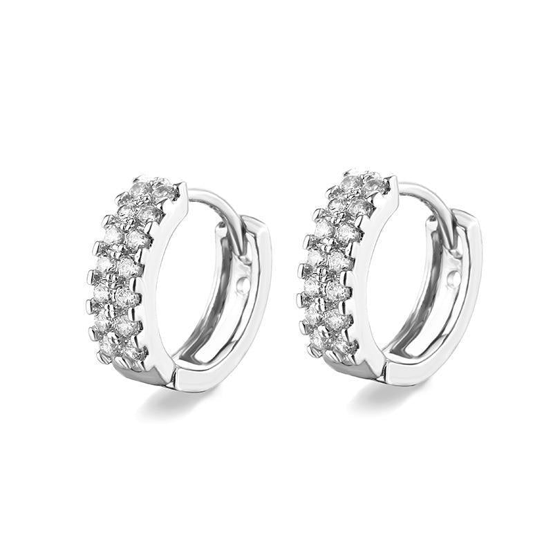 Cross-Border Gold-Plated Copper Ins Earrings For Women, Inlaid With Aaa Zircon, Versatile And Fashionable High-End Earrings, Jewelry Wholesale