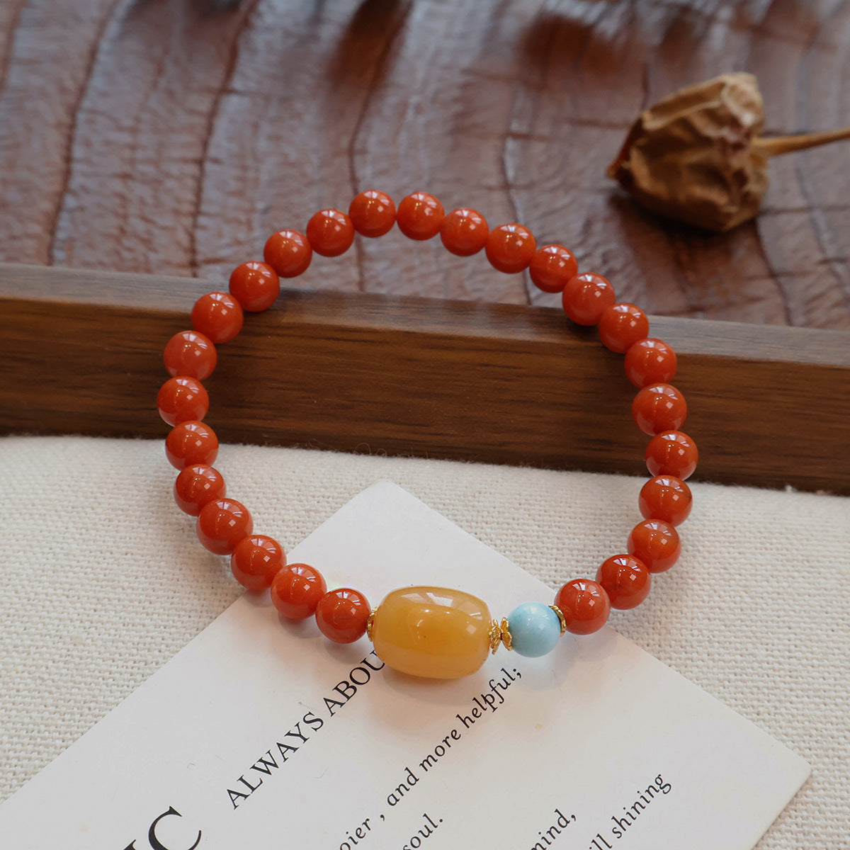 Female Natural South Red Agate Bracelet