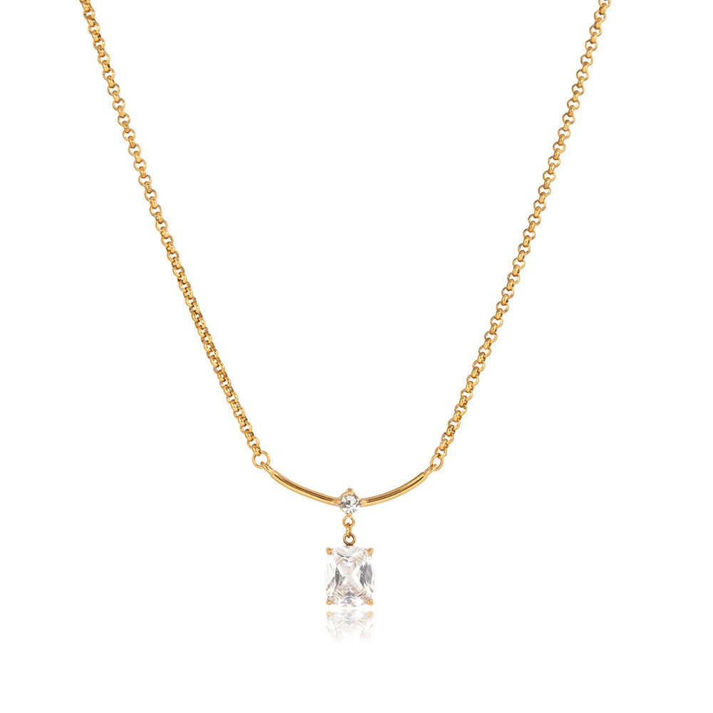 Zircon Drop Pendant Necklace