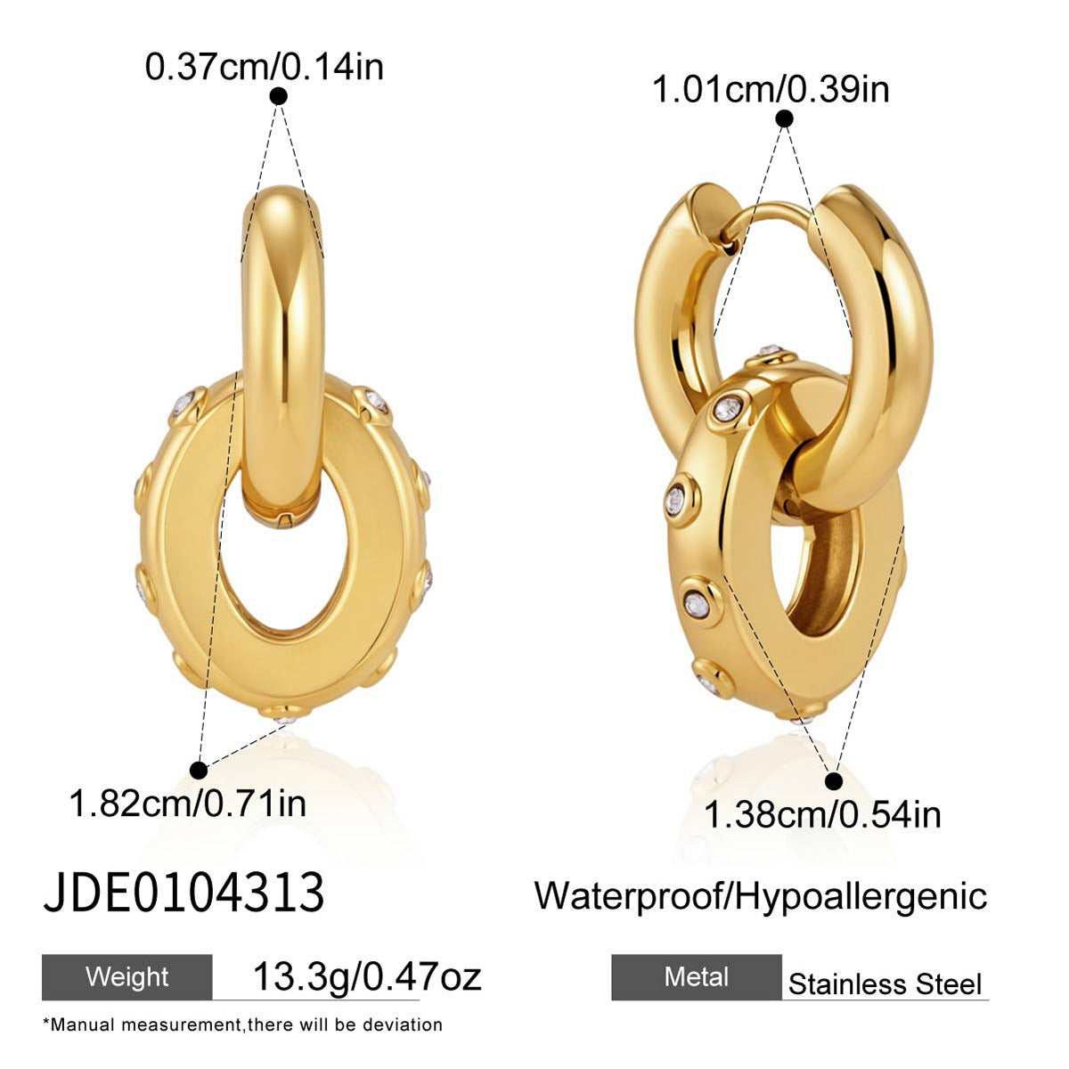 Interlocking Circle Pendant Earrings