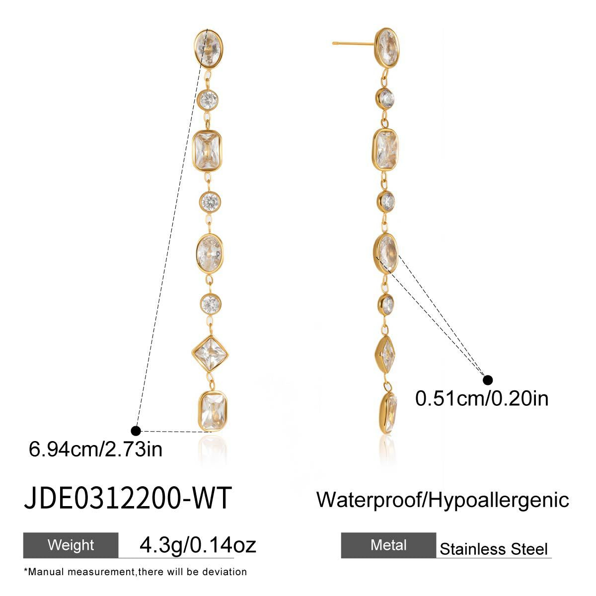 Color Zircon Tassel Earrings Collection