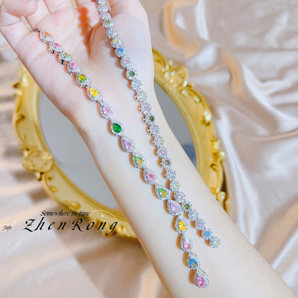 Color Zircon Pendant Necklace