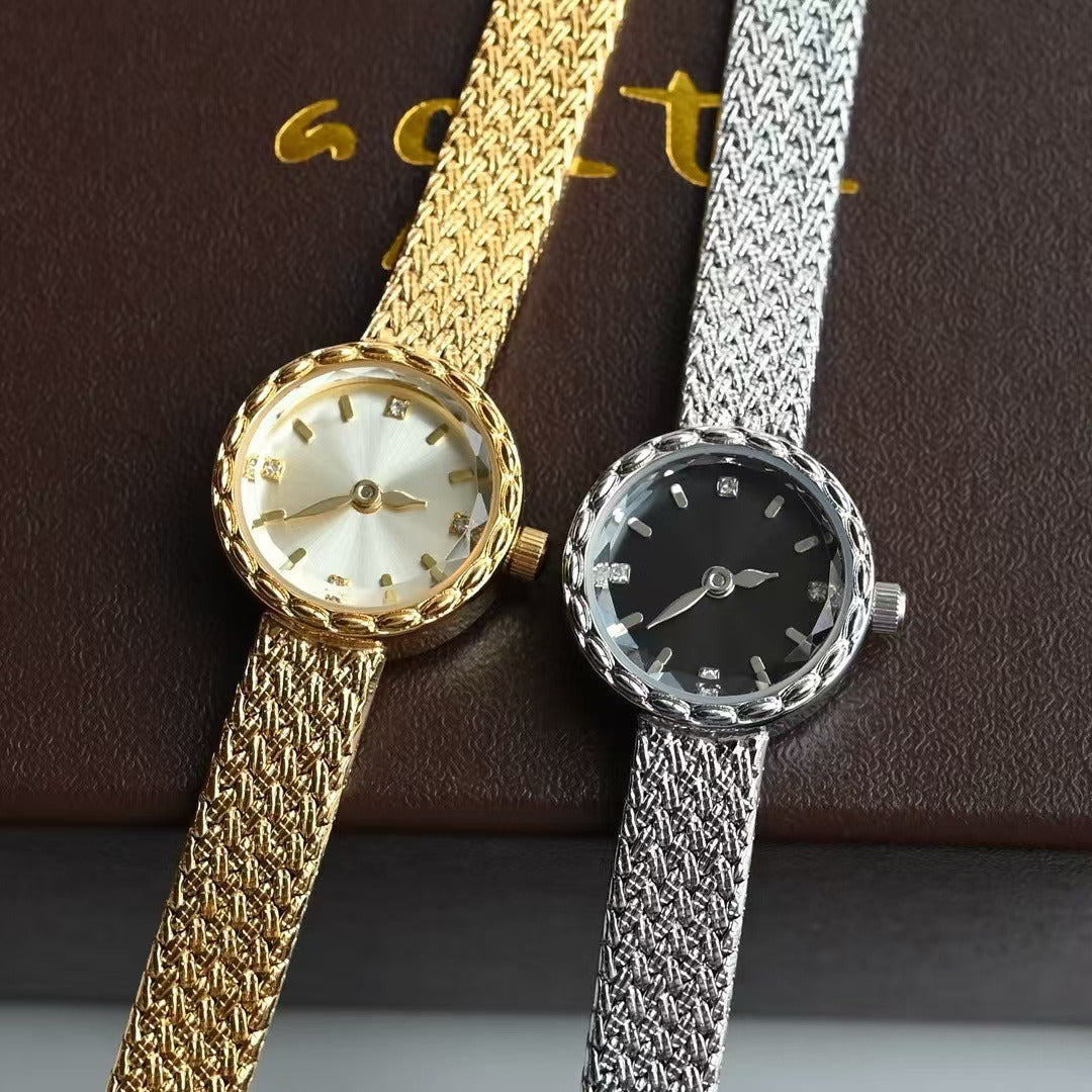 Niche, Light-luxury Mini Vintage Mesh-link Quartz Watch