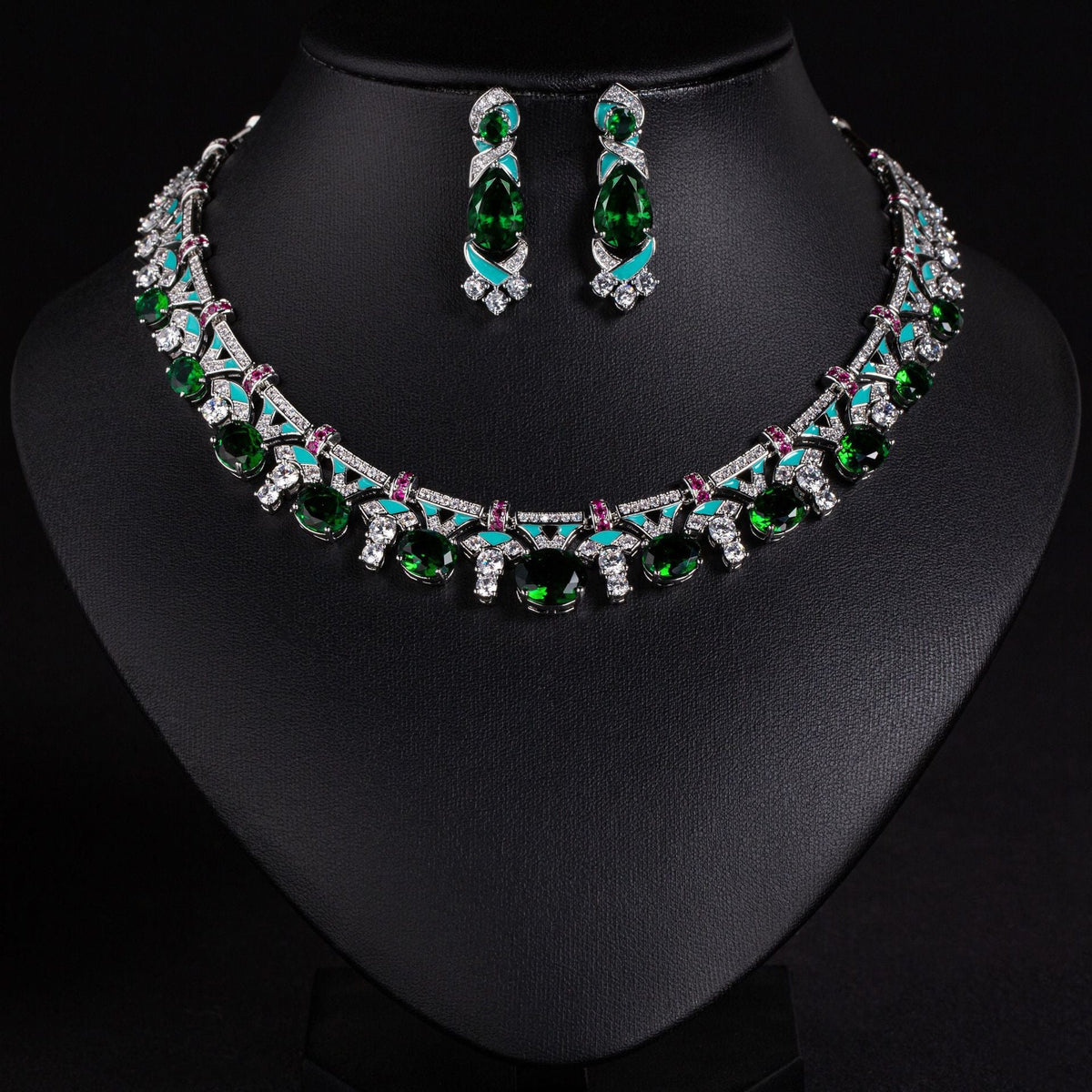 Cross-Border Same Price Necklace Irregular Pink Luxury Oil Dripping Craft High-End Women's Evening Clavicle Chain Jewelry For Women