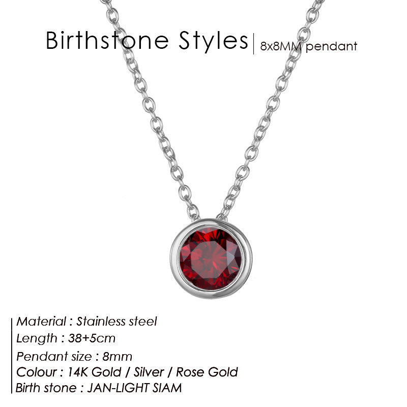 Single December Rhinestone Necklace Women's Short