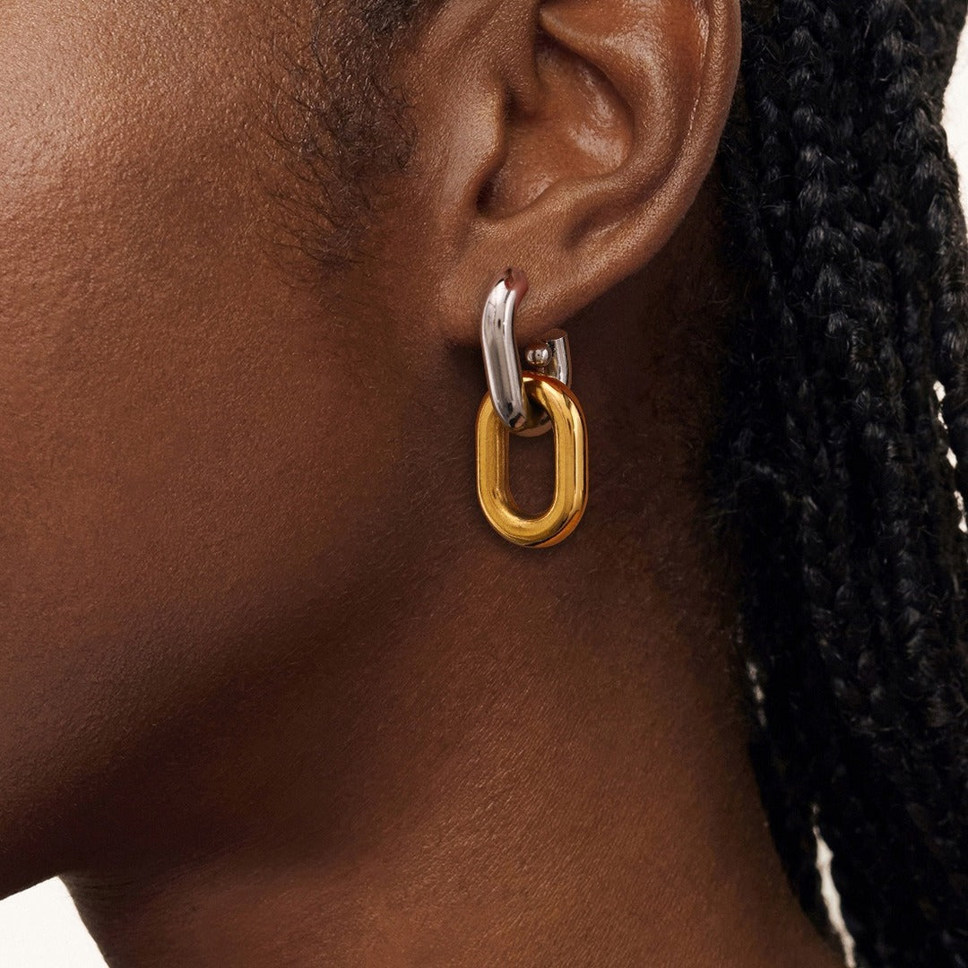 Two Tone Stud Earrings Collection