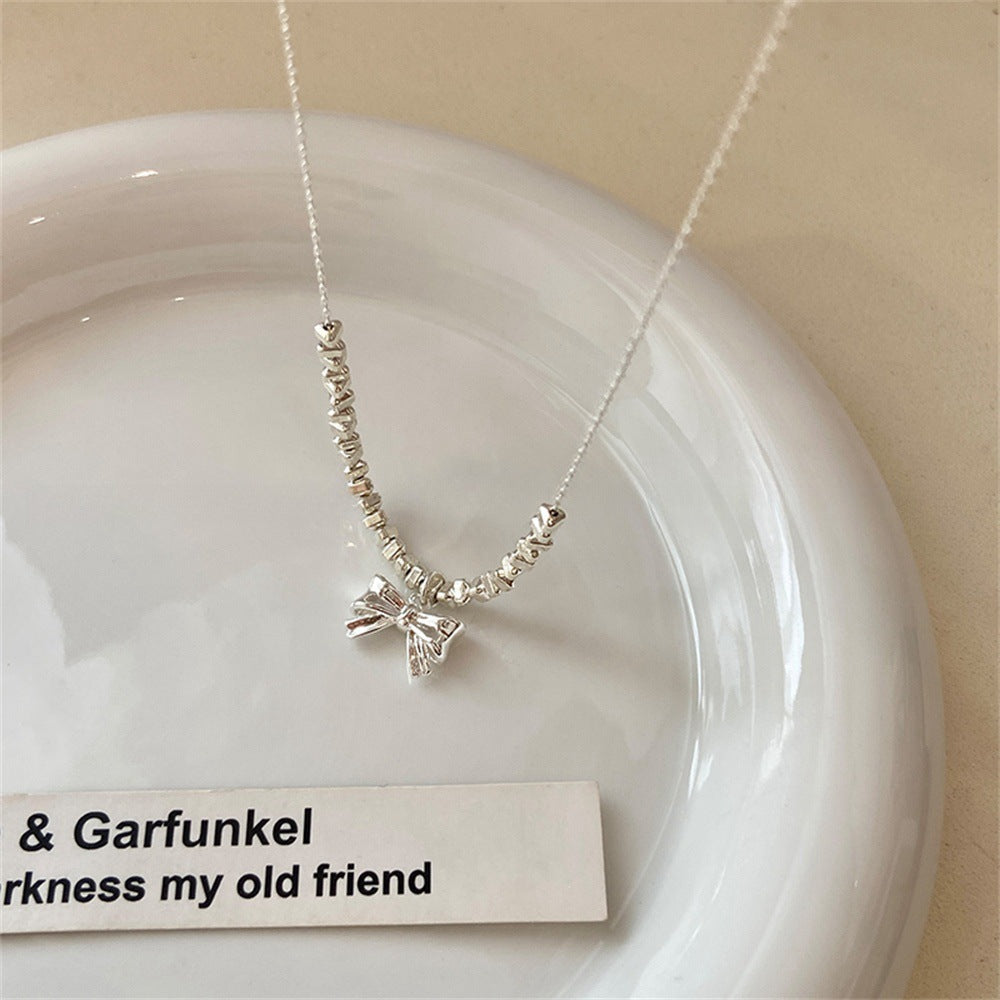 Daily Versatile S925 Sterling Silver Aquamarine Butterfly Necklace For Women, Non-Fading, Niche, High-End, Accessible Luxury Clavicle Chain New