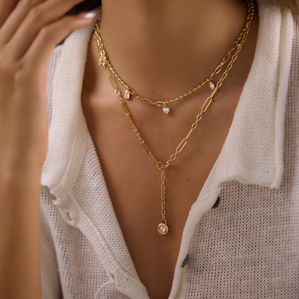 Zircon Charm Necklace Collection