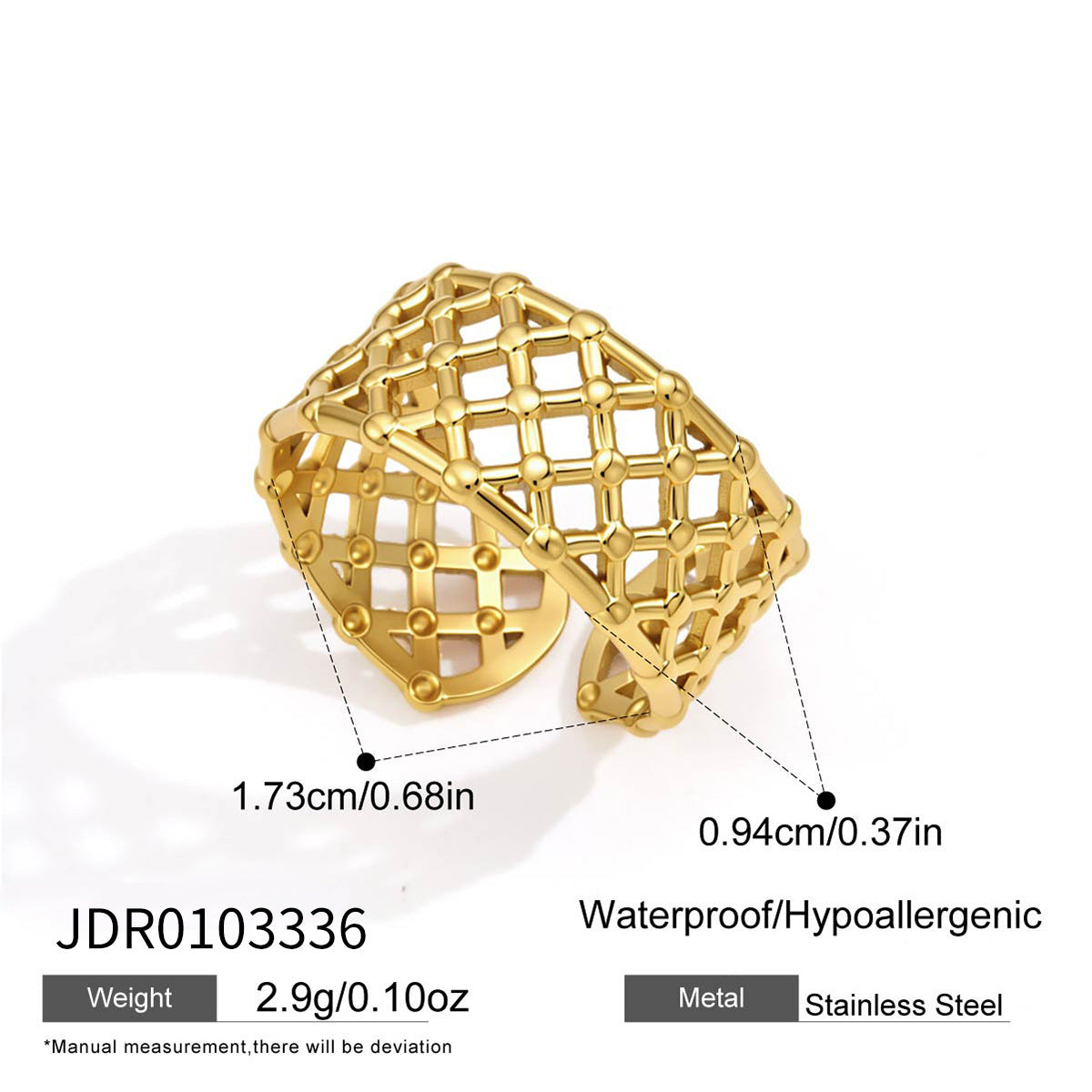 Double Wave Zircon Open Ring Collection