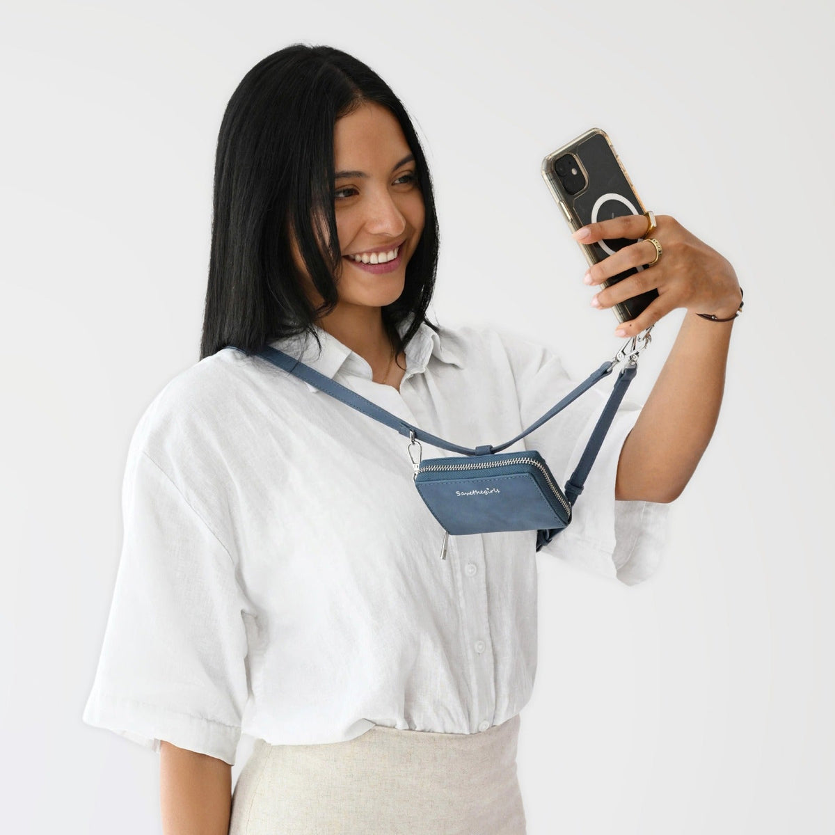 Clip & Go Strap w/Pouch Brushed Vegan Leather