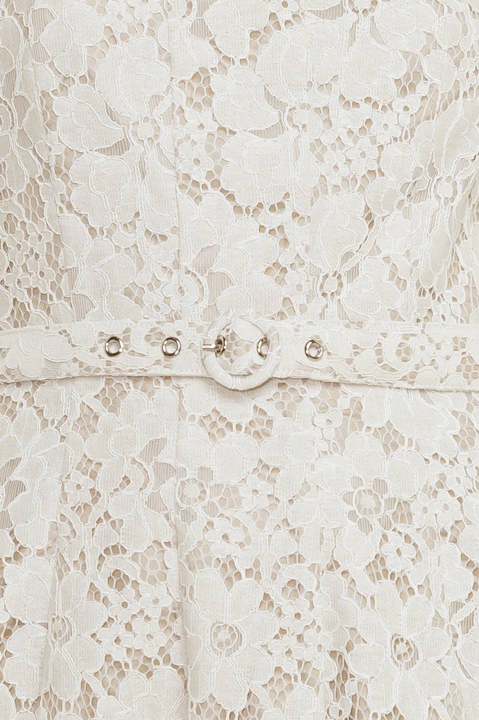 NATURAL STORYLINE WOVEN LACE MIDI DRESS