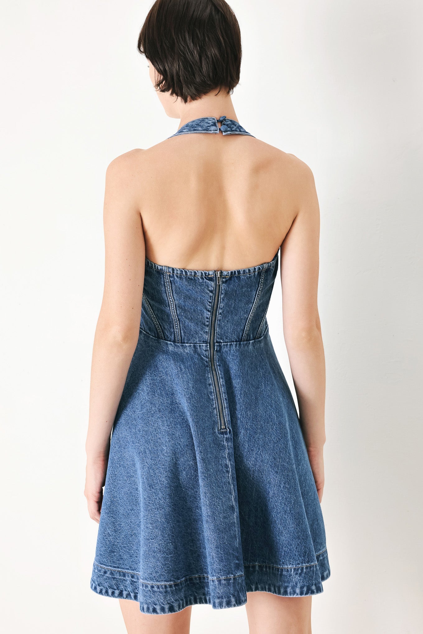 VINTAGE SHAPE DENIM MINI DRESS