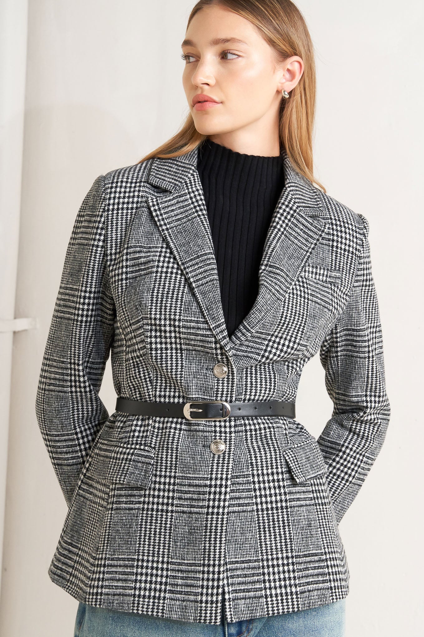 CITY CHECKLINE WOOLEN WOVEN JACKET