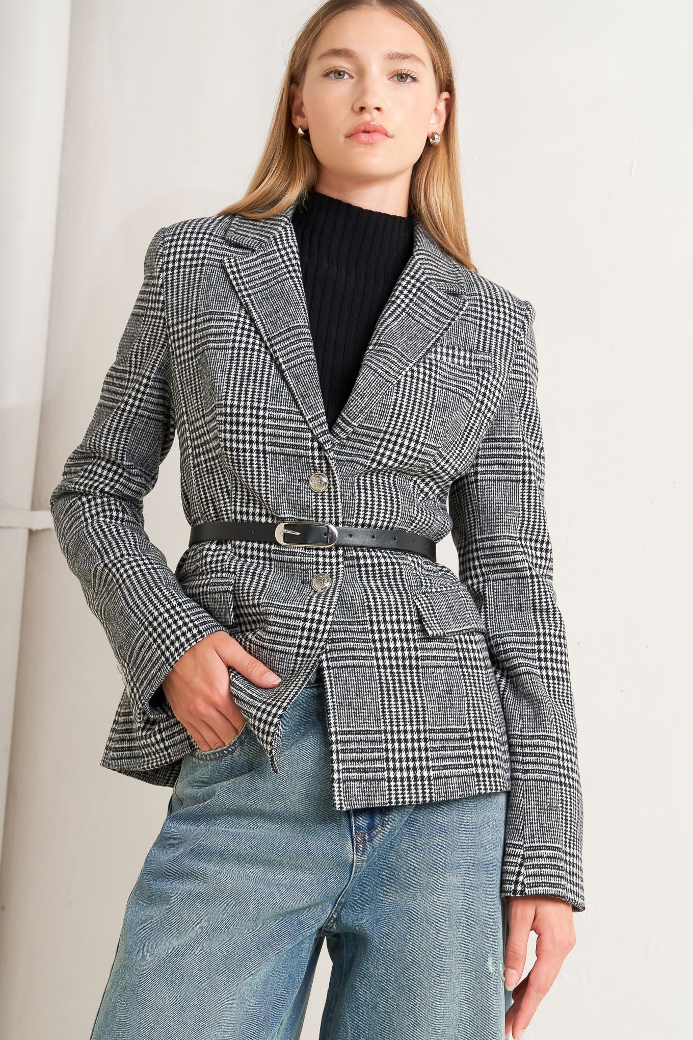 CITY CHECKLINE WOOLEN WOVEN JACKET