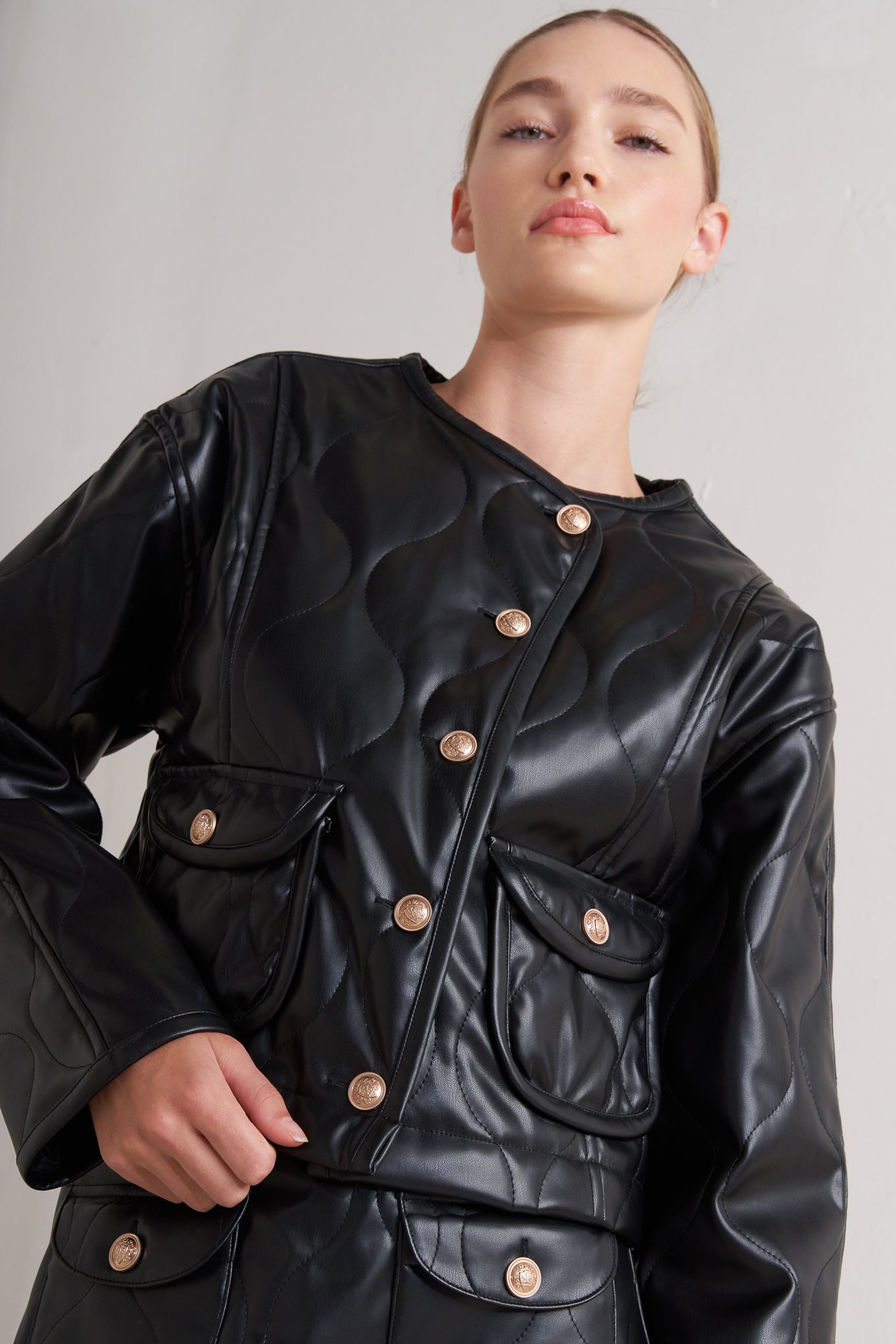MOTO CHIC FAUX LEATHER JACKET