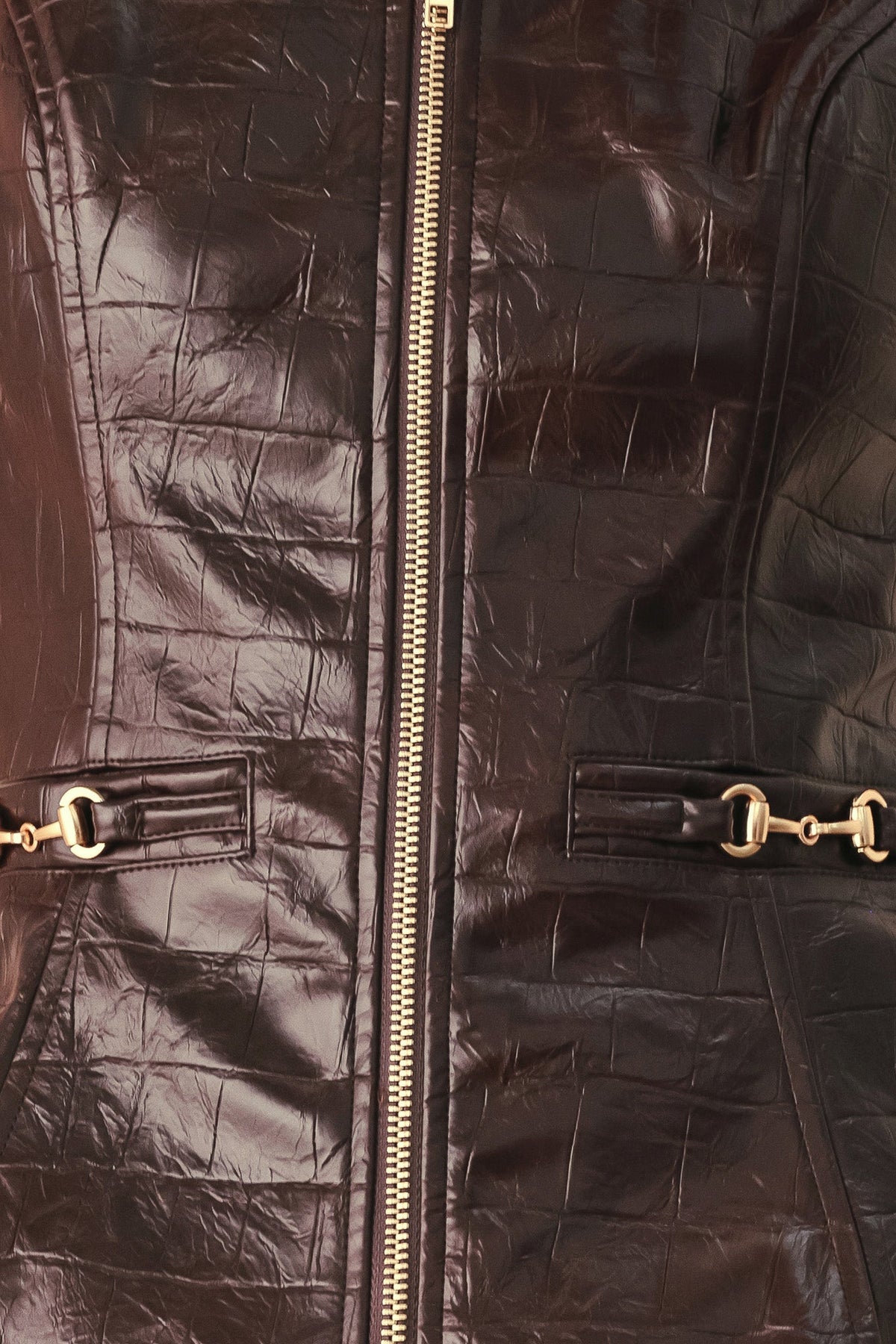 WILD AT HEART EMBOSSED FAUX LEATHER VEST